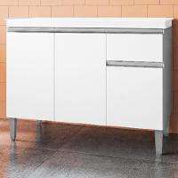 Balcao Com Tampo 100 Cm Tatiane Branco Reajl Moveis Branco - 2