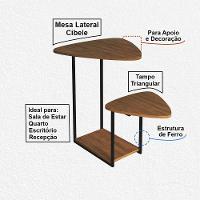 Mesa De Canto Lateral Ferro Preto Estilo Esfiha Cibele Freijó - 2