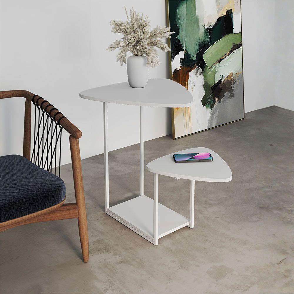 Mesal Lateral Cibele Tampo Esfiha Ferro Branco Tampo Branco - 1