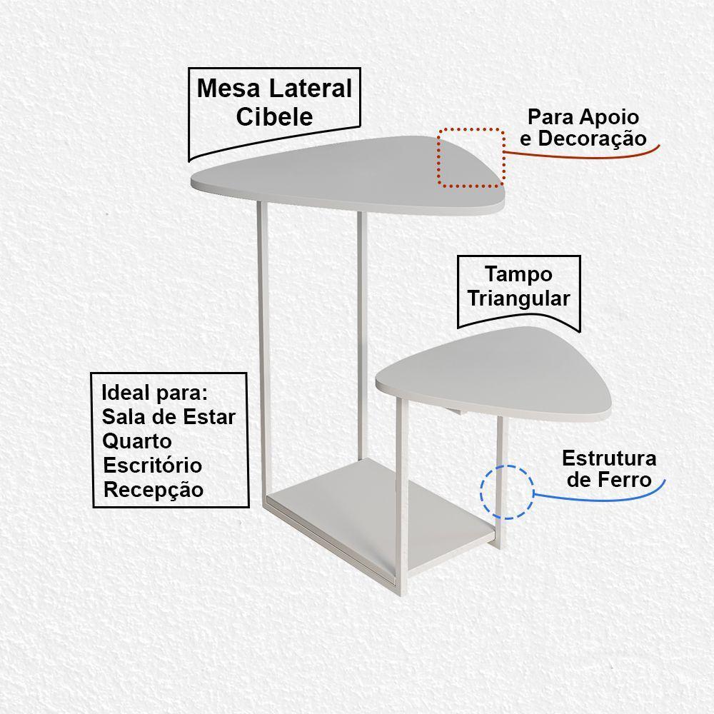 Mesal Lateral Cibele Tampo Esfiha Ferro Branco Tampo Branco - 2