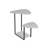 Mesa De Apoio Lateral Ferro Preto Tampo Esfiha Branca - 3