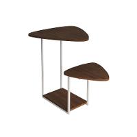 Mesa Auxiliar Cibele Ferro Branco Tampo Preto Esfiha - 3