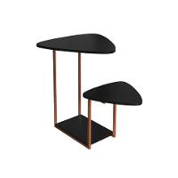 Mesa Auxiliar Ferro Cobre Tampo Esfiha Preto Cibele - 3