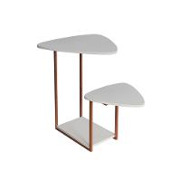 Mesa De Apoio Cibele Ferro Cobre Tampo Esfiha Branco - 3