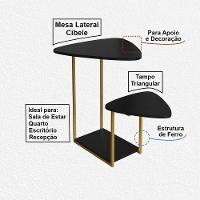 Mesal Lateral Cibele Tampo Esfiha Ferro Dourado Tampo Preto - 2