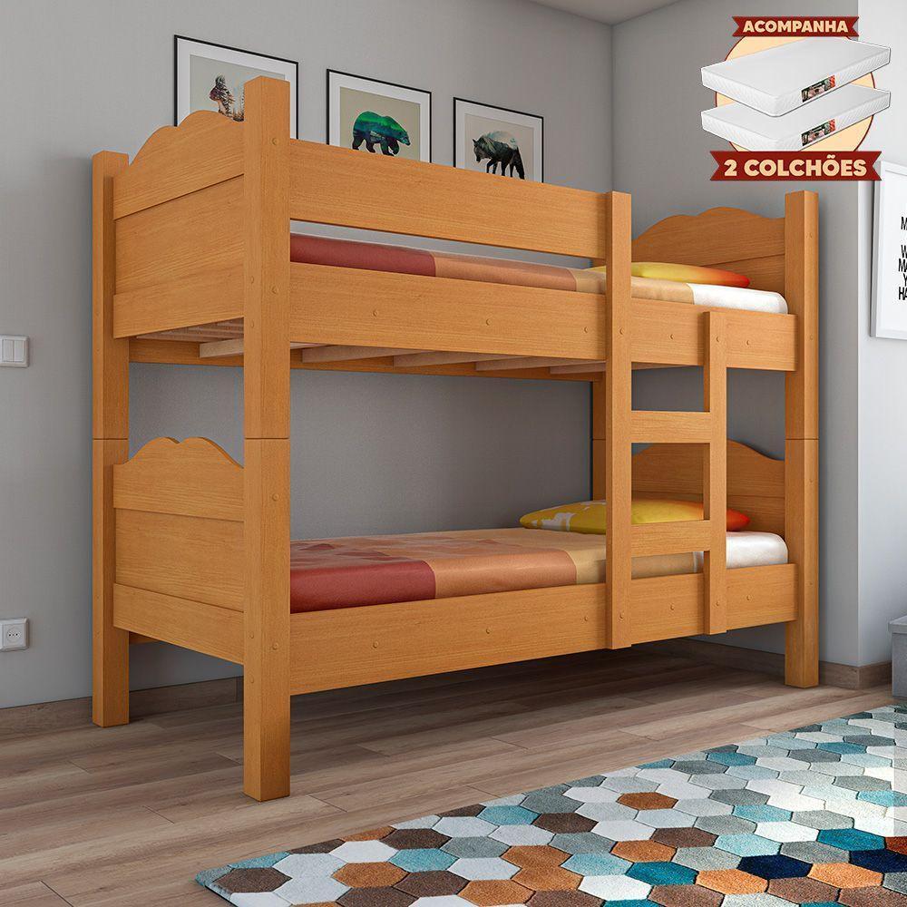 Beliche Reforçada Multifuncional Que Vira 2 Camas Madrid Grades De Proteção - Nature Com 2 Colchões - 1