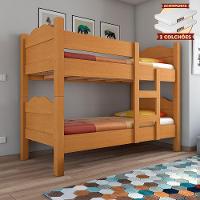 Beliche Reforçada Multifuncional Que Vira 2 Camas Madrid Grades De Proteção - Nature Com 2 Colchões - 1