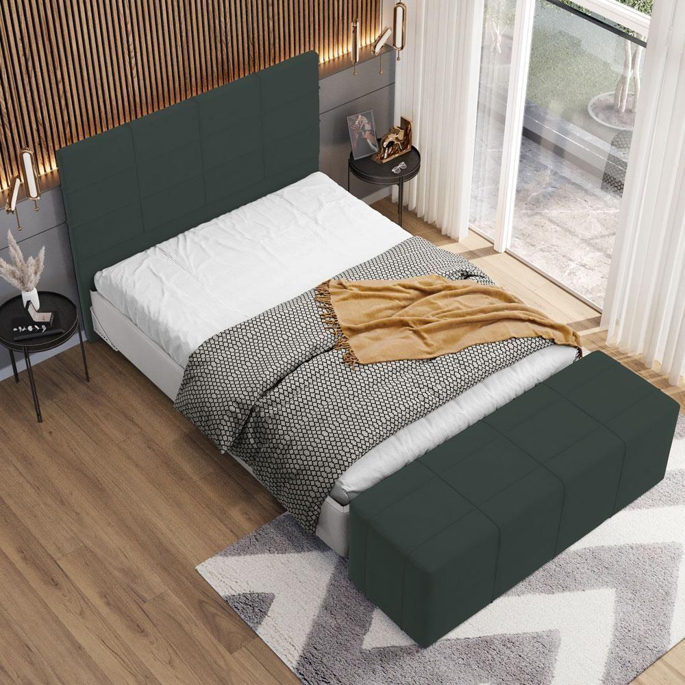 Cabeceira Cama Box Casal King 195 Cm Roma W01 Suede Verde Musgo - Lyam - 2