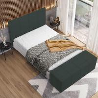 Cabeceira Cama Box Casal King 195 Cm Roma W01 Suede Verde Musgo - Lyam - 2