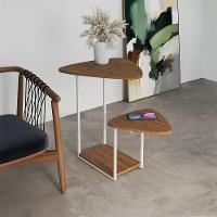 Mesal Lateral Cibele Tampo Esfiha Ferro Branco Tampo Freijó - 1