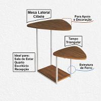 Mesal Lateral Cibele Tampo Esfiha Ferro Branco Tampo Freijó - 2