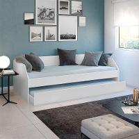 Bicama Cama Auxiliar Duo Luxo Em Mdf Resistente Premium Branco - 1