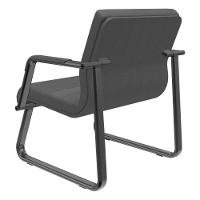 Cadeira De Escritório Recepção Com Braço Fixa Preta Lev P03 Crepe Preto - Lyam Decor - 6