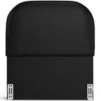 Cabeceira Cama Box 100cm Lanna Com Puff Recamier Doha W01 Couríssimo Preto - Lyam Decor - 3