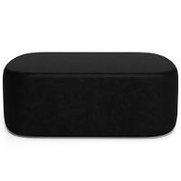 Cabeceira Cama Box 100cm Lanna Com Puff Recamier Doha W01 Couríssimo Preto - Lyam Decor