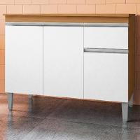 Balcao Com Tampo 100 Cm Tatiane Amendoa Branco Reajl Moveis Amendoa Branco - 2