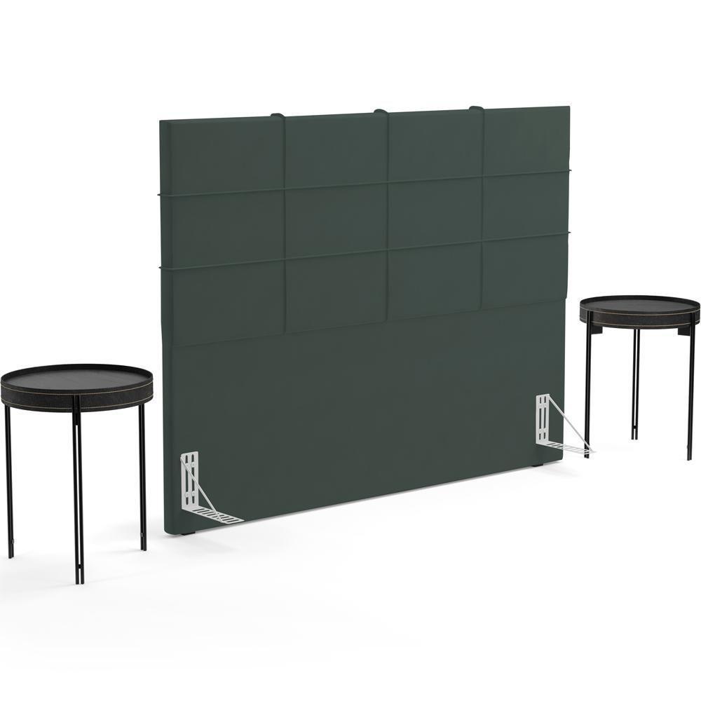 Cabeceira Cama Box Casal 140 Cm Roma W01 Suede Verde Musgo - Lyam - 7