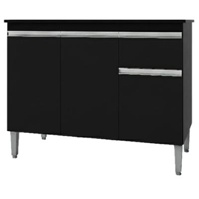 Balcao Com Tampo 100 Cm Tatiane Preto Reajl Moveis Preto