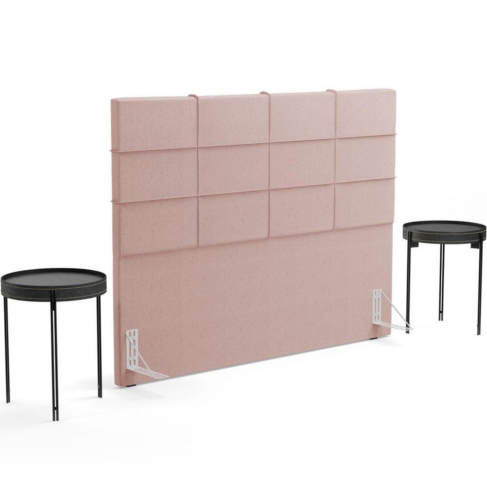 Cabeceira Cama Box Casal 140 Cm Roma W01 Linho Rosê - Lyam - 7