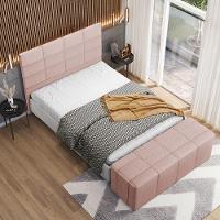 Cabeceira Cama Box Casal 140 Cm Roma W01 Linho Rosê - Lyam - 2