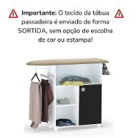 Tabua De Passar Roupa Mariana Com Balcao Branco Preto Reajl Moveis Branco Preto - 5