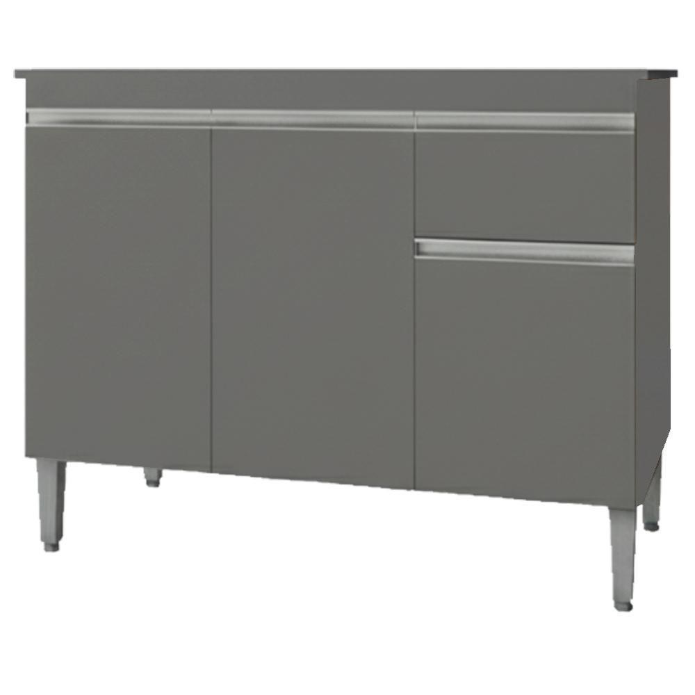 Balcao Com Tampo 100 Cm Tatiane Cinza Reajl Móveis Cinza - 1