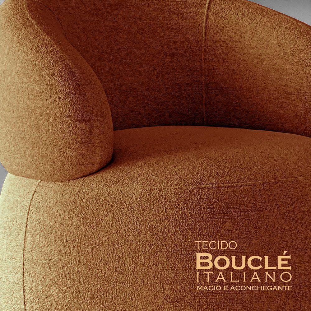Conjunto 2 Poltronas Orgânica Atemporal Base Giratória Eloah Bouclé Italiano Terracota - 6