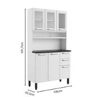 Cozinha De Aço Compacta 6 Portas 2 Vidro Branco Bertolini Branco - 3