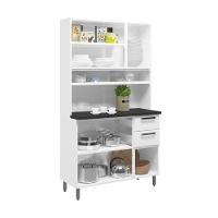 Cozinha De Aço Compacta 6 Portas 2 Vidro Branco Bertolini Branco
