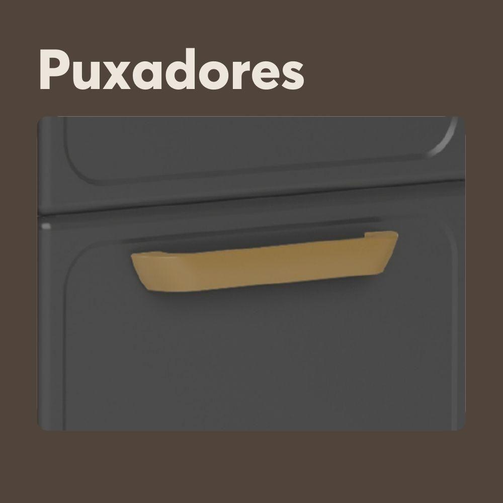 Armário Aéreo Alto De Aço 2 Portas Grafite Bella Bertolini Grafite/branco - 2