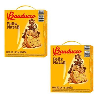 Kit 2 Cesta De Natal Bauducco Pequena 15 Itens Presente