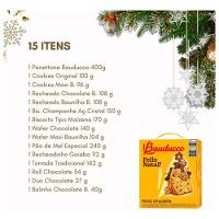 Kit 2 Cesta De Natal Bauducco Pequena 15 Itens Presente