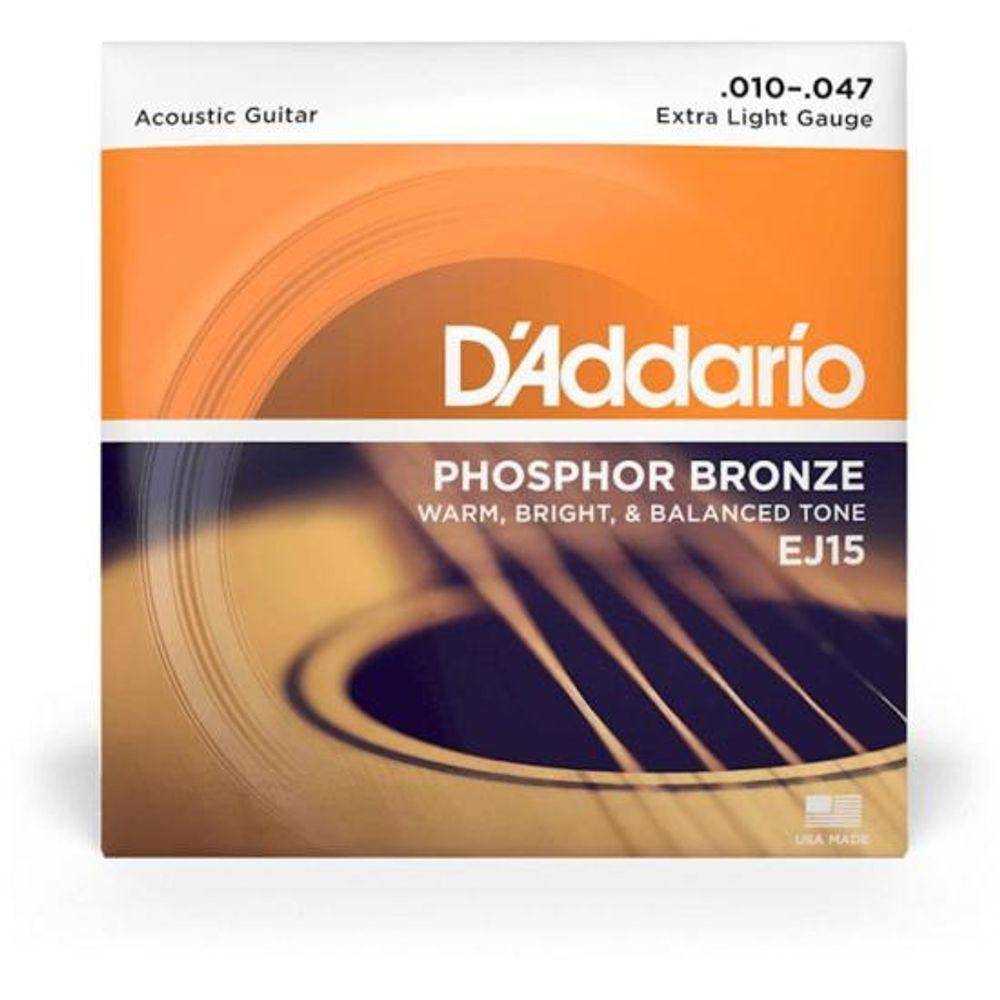 Encordoamento Violão Aço .010-.047 Phosphor Bronze Ej15 D Addario [f002] - 1