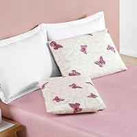 Jogo Cama Lençol Casa Scarpa Celi Queen Micropercal Estampado 200 Fios 3 Peças Borboletas Rosê - 2