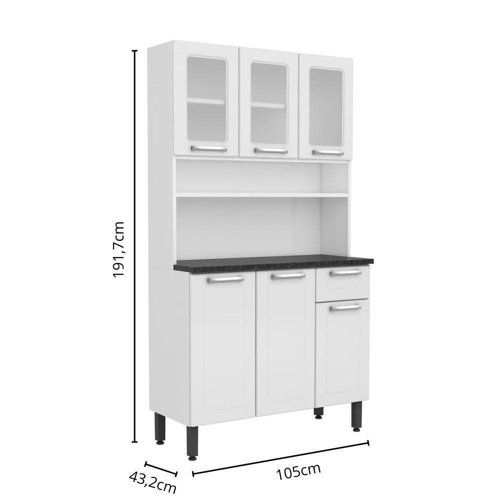 Cozinha Compacta De Aço 6 Portas 1 Gaveta Branco Bertolini Branco - 2