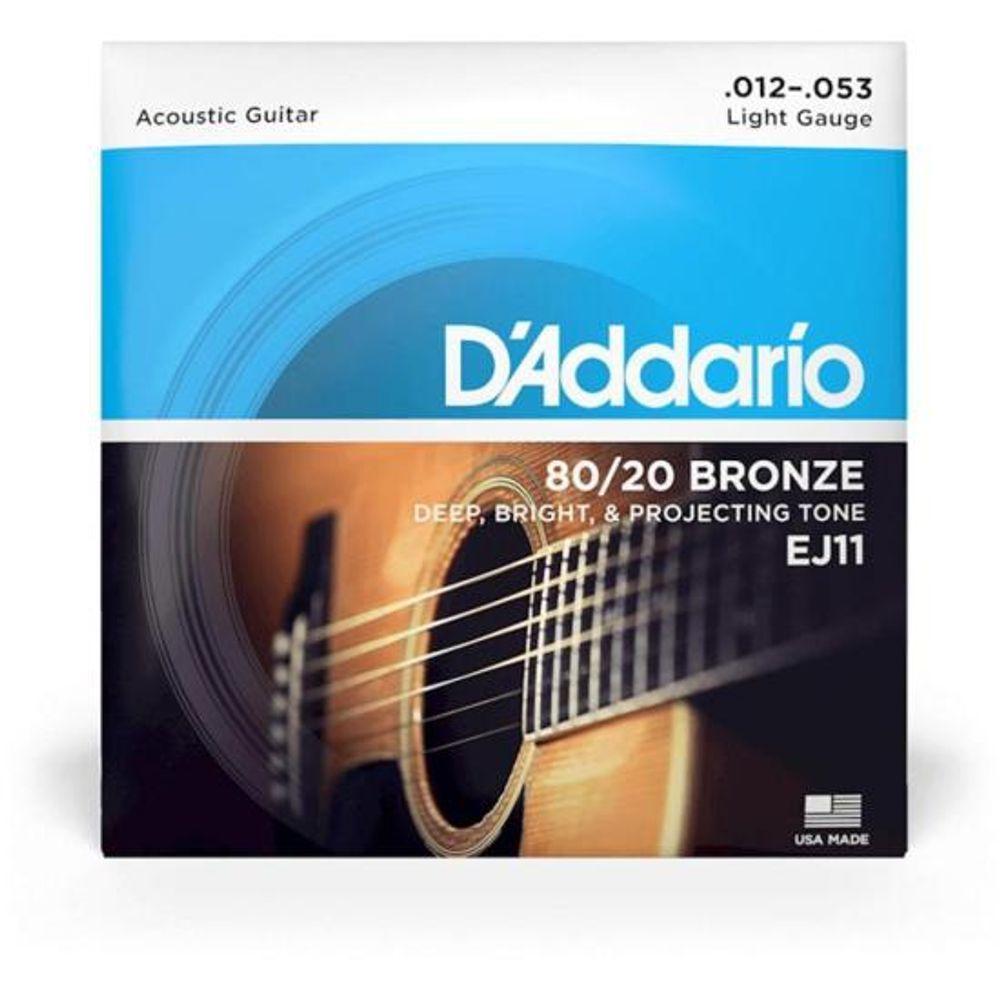 Encordoamento Violão Aço .012-.053 80/20 Bronze Ej11 D Addario [f002] - 1