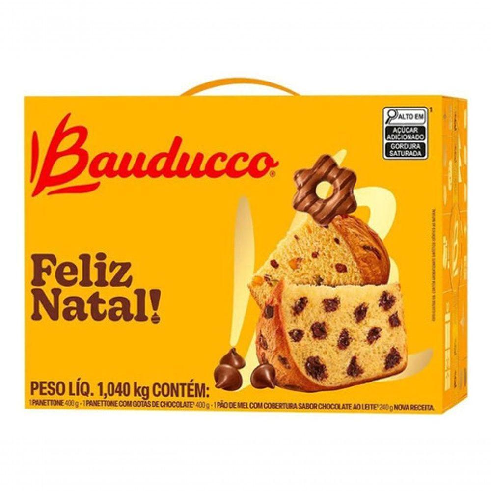 Kit 2 Cestas De Natal Bauducco Pp - 3 Itens - 2