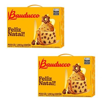 Kit 2 Cestas De Natal Bauducco Pp - 3 Itens