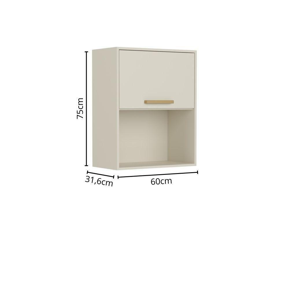 Armário Aéreo Com Porta Basculante E Nicho Arenas Bertolini Areia - 2