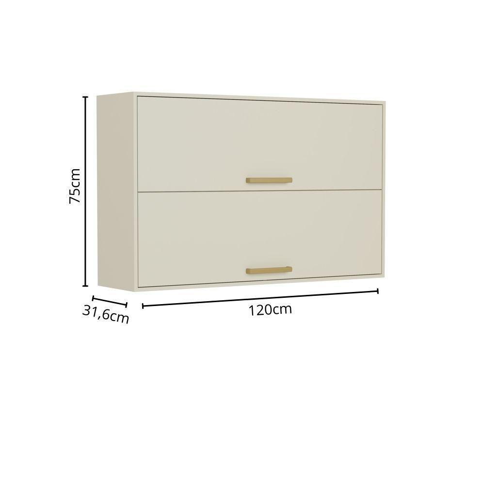 Armário Aéreo Com 2 Portas Basculantes Arenas Bertolini Areia - 2