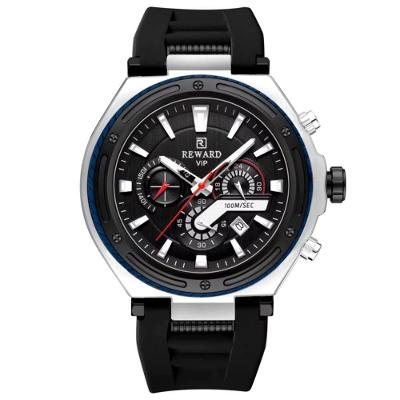 Relógio Masculino Design Robusto Esportivo De Quartzo 3bar à Prova D´agua Preto Prata