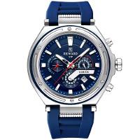 Relógio Masculino Design Robusto Esportivo De Quartzo 3bar à Prova D´agua Azul - 1