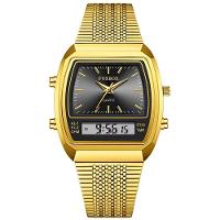 Relógio Esportivo Digital à Prova Dágua Em Aço Inoxidavel Masculino Preto Dourado - 1