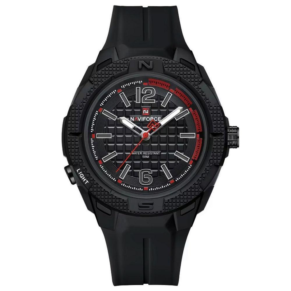 Relógio Masculino Silicone Esportivo Quartzo A Prova D´agua Preto Vermelho - 1