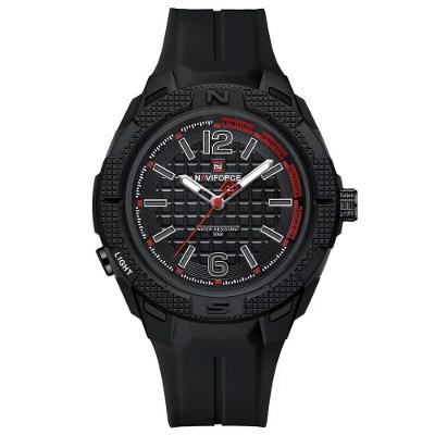 Relógio Masculino Silicone Esportivo Quartzo A Prova D´agua Preto Vermelho