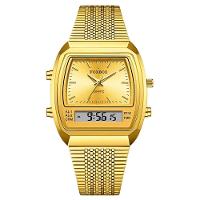 Relógio Esportivo Digital à Prova Dágua Em Aço Inoxidavel Masculino Dourado - 1