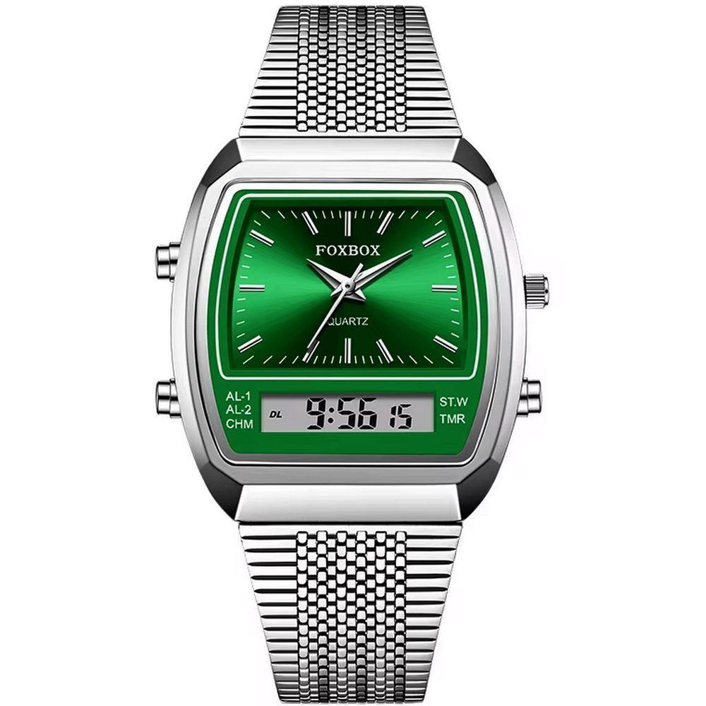 Relógio Esportivo Digital à Prova Dágua Em Aço Inoxidavel Masculino Verde - 1