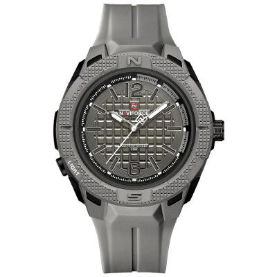 Relógio Masculino Silicone Esportivo Quartzo A Prova D´agua Cinza Claro