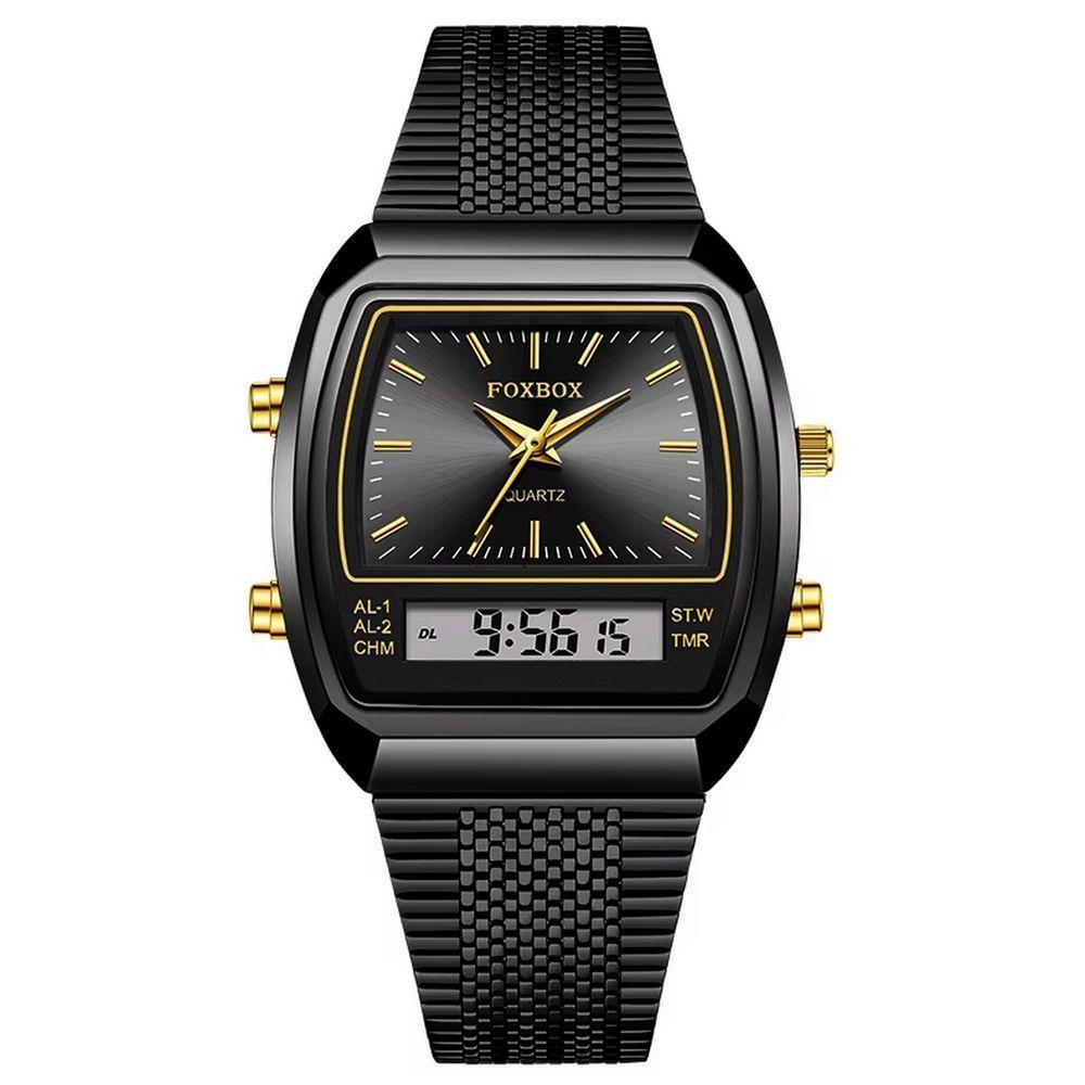 Relógio Esportivo Digital à Prova Dágua Em Aço Inoxidavel Masculino Preto Fosco - 1