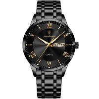 Relógio Masculino Analógico Quartzo á Prova D´agua Em Aço Inoxidável Preto - 1